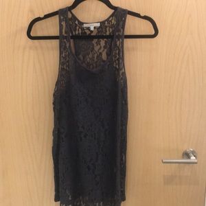 Gray lace tank